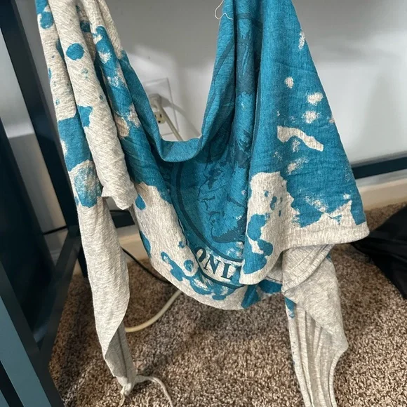 Diesel Teal Graphic Scarf with Bold Print - Picture 3 of 4